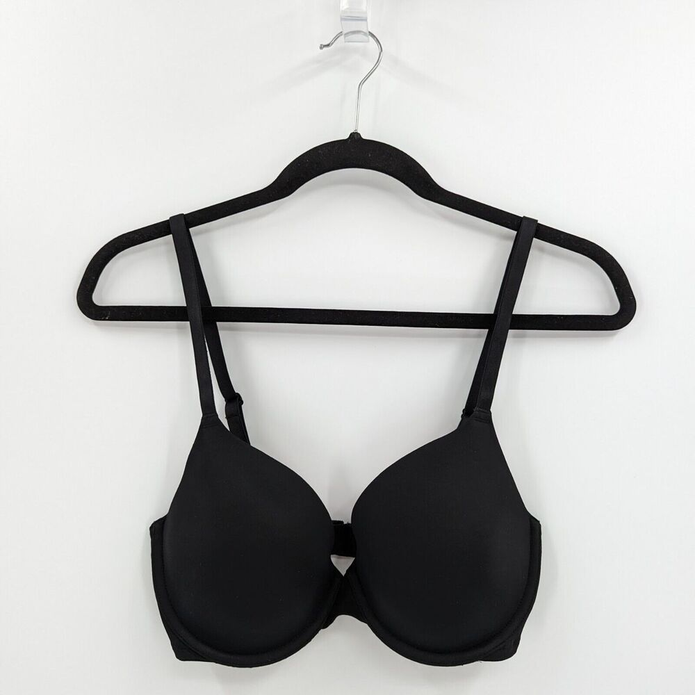 Victoria's Secret PINK Bra Women's 32DD Black T-shirt Lightly Lined